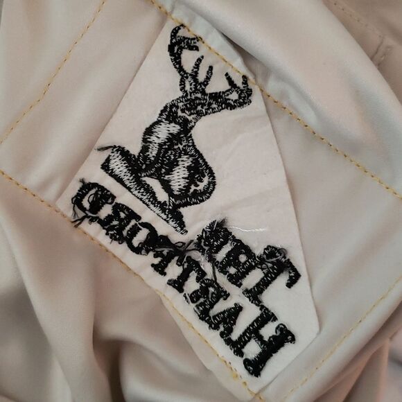 Chase Edward Cream Colored Golf Vest with American Flag Patch on Chest Sz L - Picture 6 of 6